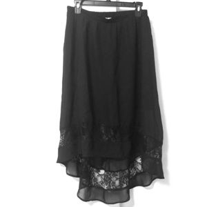 Lightweight chiffon hi-low skirt